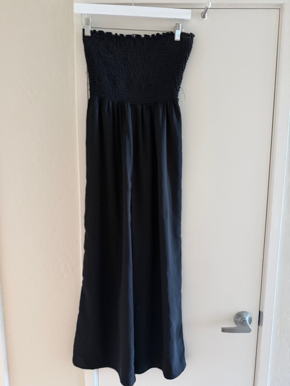 Show Me Your MuMu Black Strapless Smocked Maxi Jumpsuit